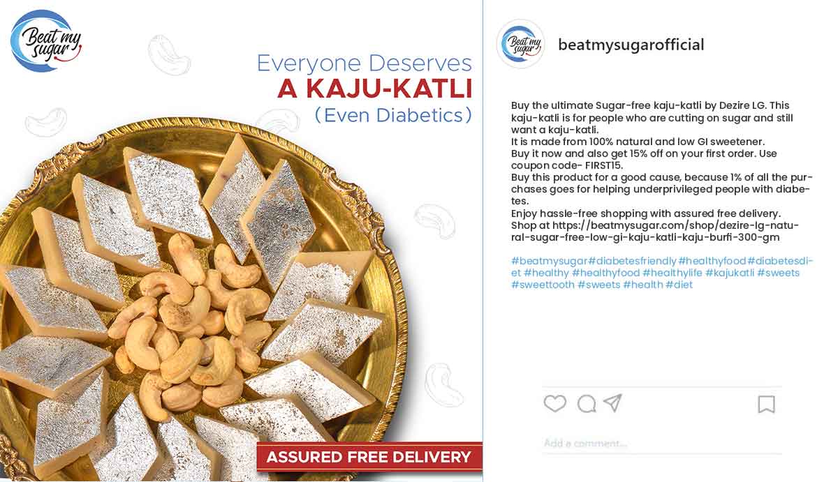 Kaju Katli for diabetes creative