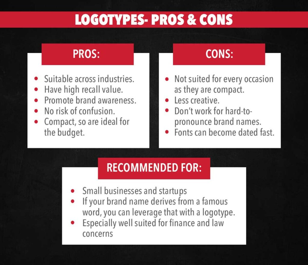 Pros and Cons of Logotype Logo