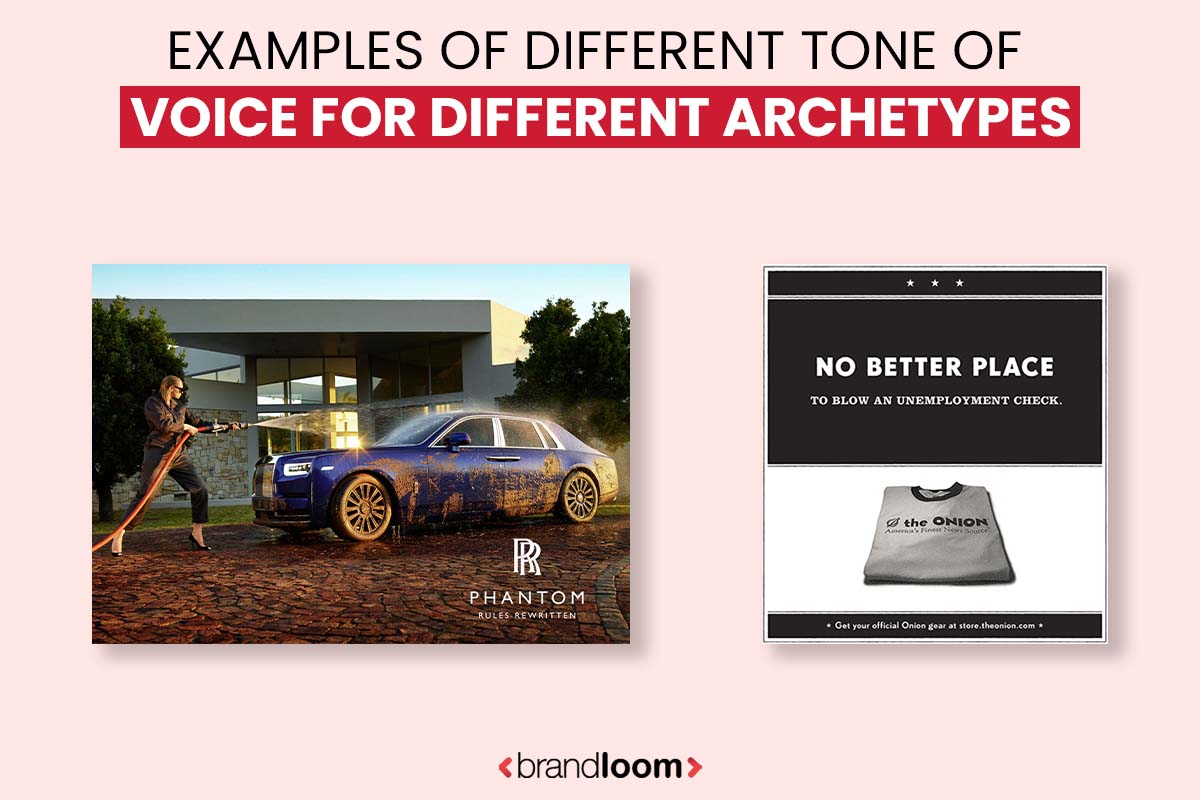 EXAMPLES OF DIFFERENT TONE OF VOICE FOR DIFFERENT ARCHETYPES