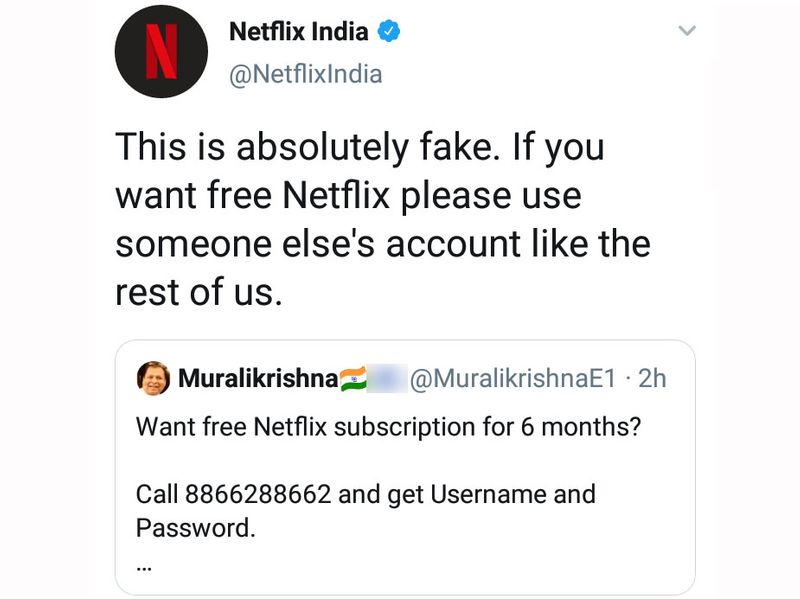 Netflix Reply on Social Media