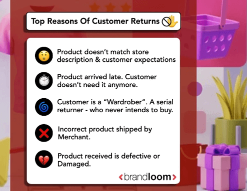 Reasons why consumer return products