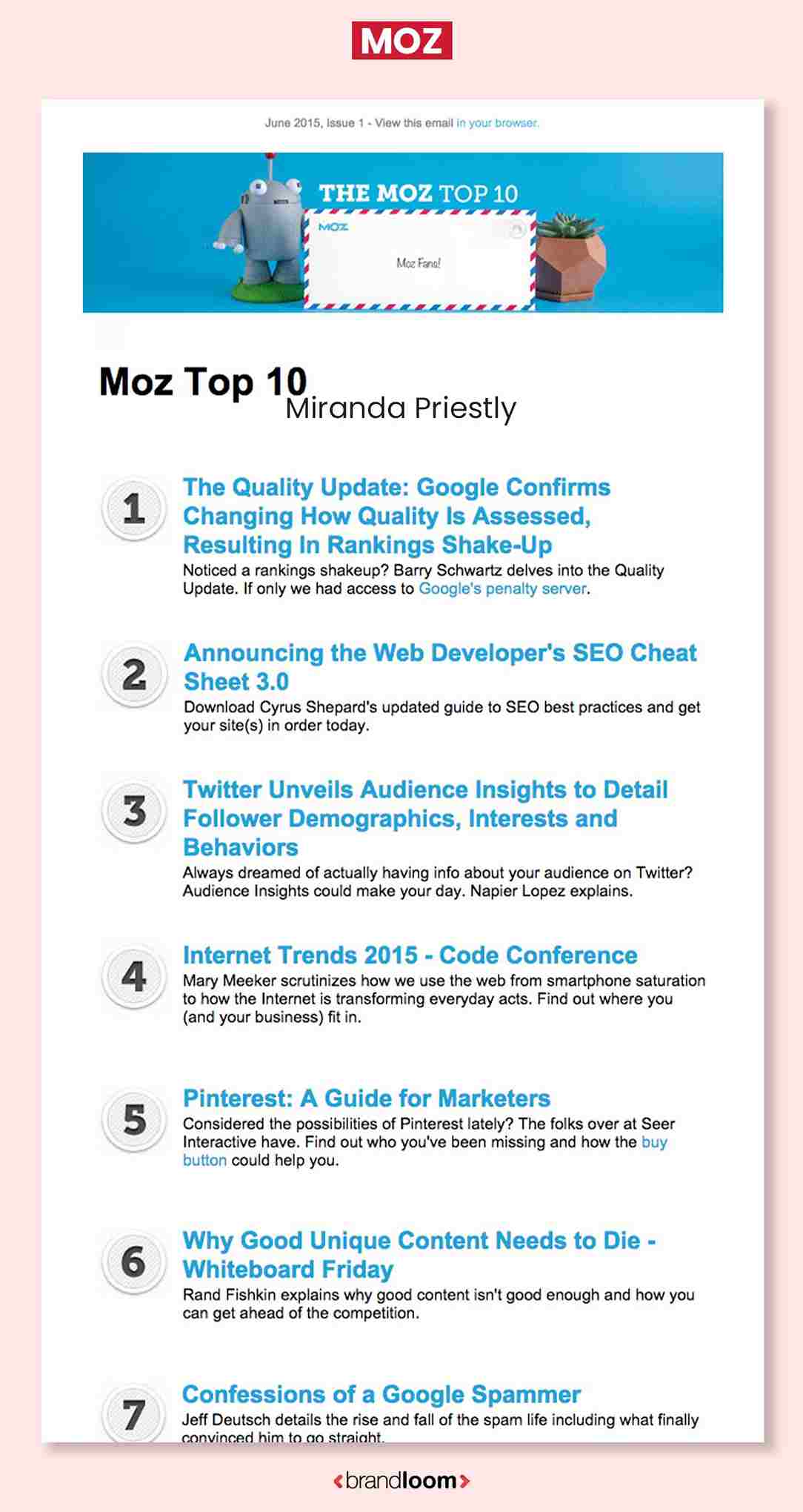 Moz Knowledge Centric Newsletter Design