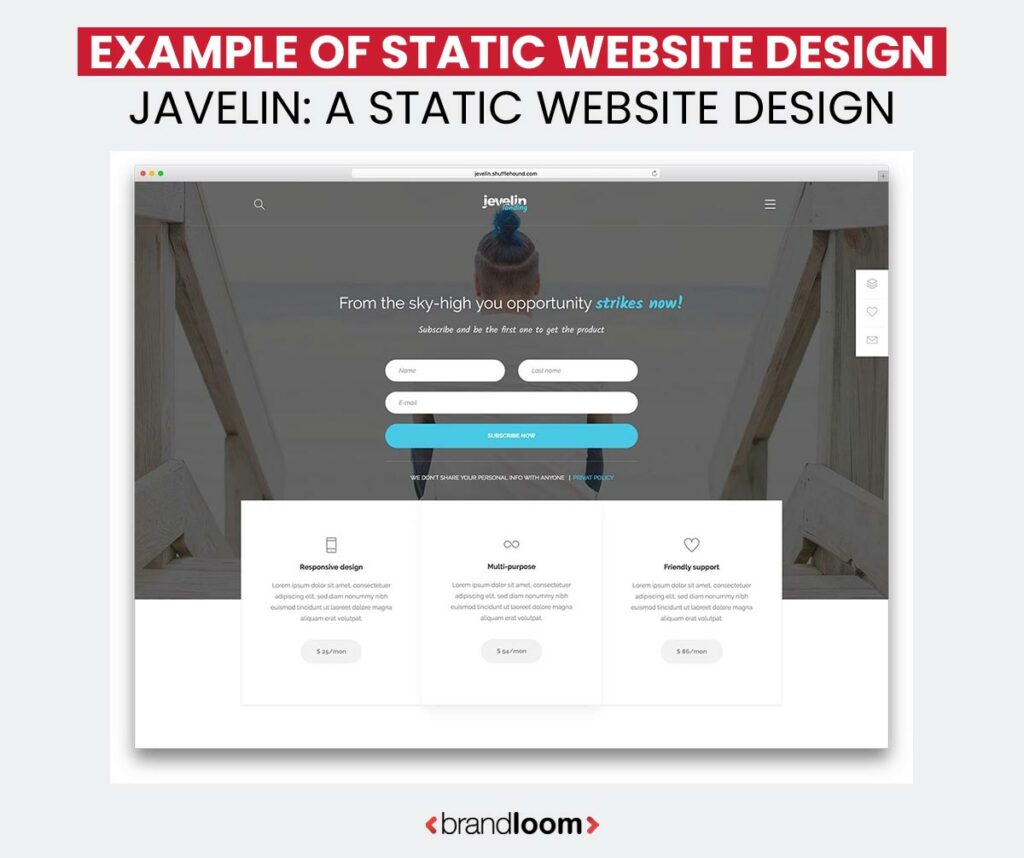 Examples of a Static Website Design