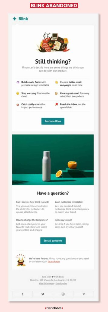 21 Blink Abandoned Cart Newsletter - One of the Best Creative Email Newsletter Design Template Ideas