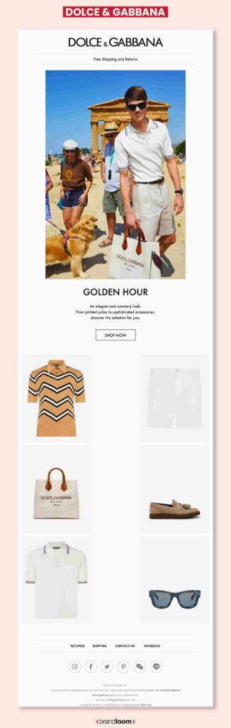 26 Dolce & Gabbana Minimalist Newsletter - One of the Best Creative Email Newsletter Design Template Ideas