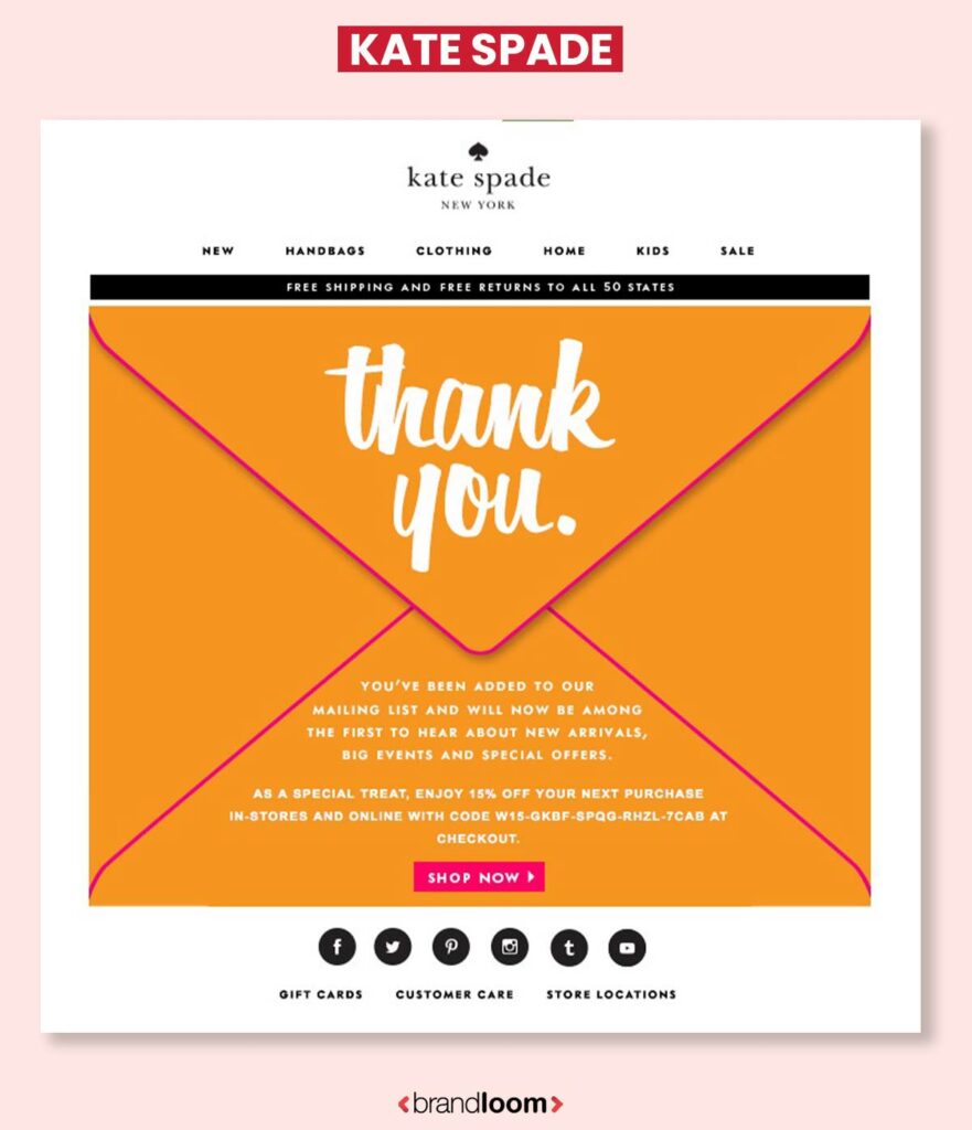 30 Kate Spade Personalized Welcome Newsletter - One of the Best Creative Email Newsletter Design Template Ideas