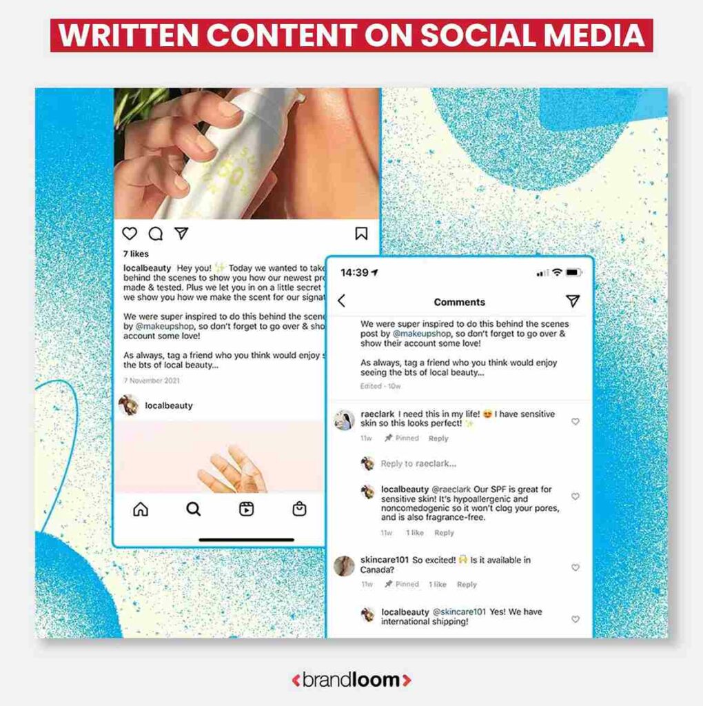 Written Content on Social Media