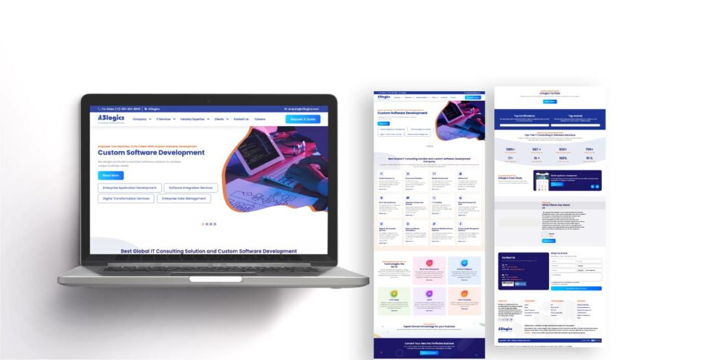 A3 Logics Website Design Case Study | BrandLoom