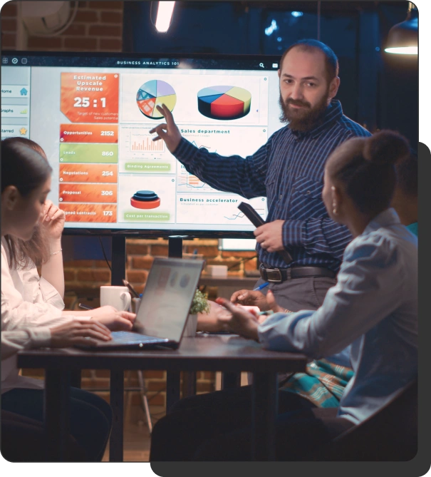 BrandLoom digital marketing experts discussing data-driven strategies to transform client marketing approaches