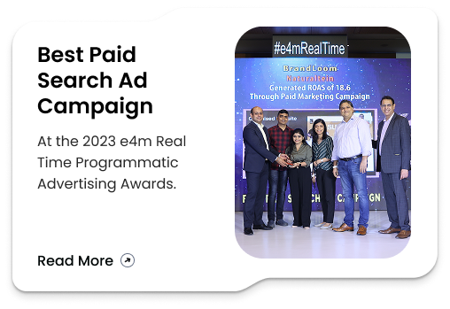 BrandLoom honored for Best Paid Search Ad Campaign at the 2023 e4m Real Time Programmatic Advertising Awards
