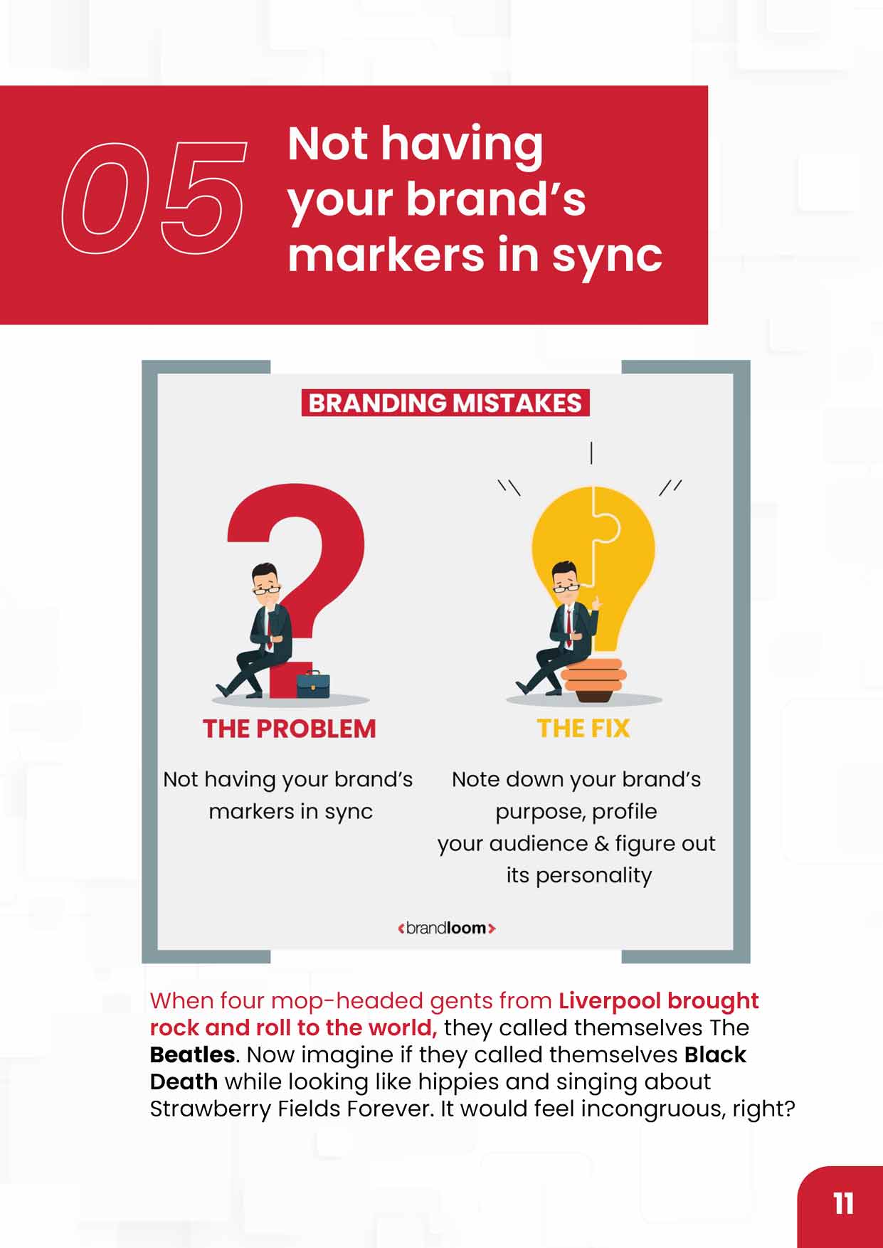 BrandLoom infographic on aligning brand name, logo, and messaging for consistency BrandLoom infographic on aligning brand name, logo, and messaging for consistency