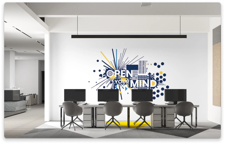 BrandLoom's space design for Sriram Transport Finance, transforming office spaces to reflect modern leadership, convey brand values, and appeal to new generations