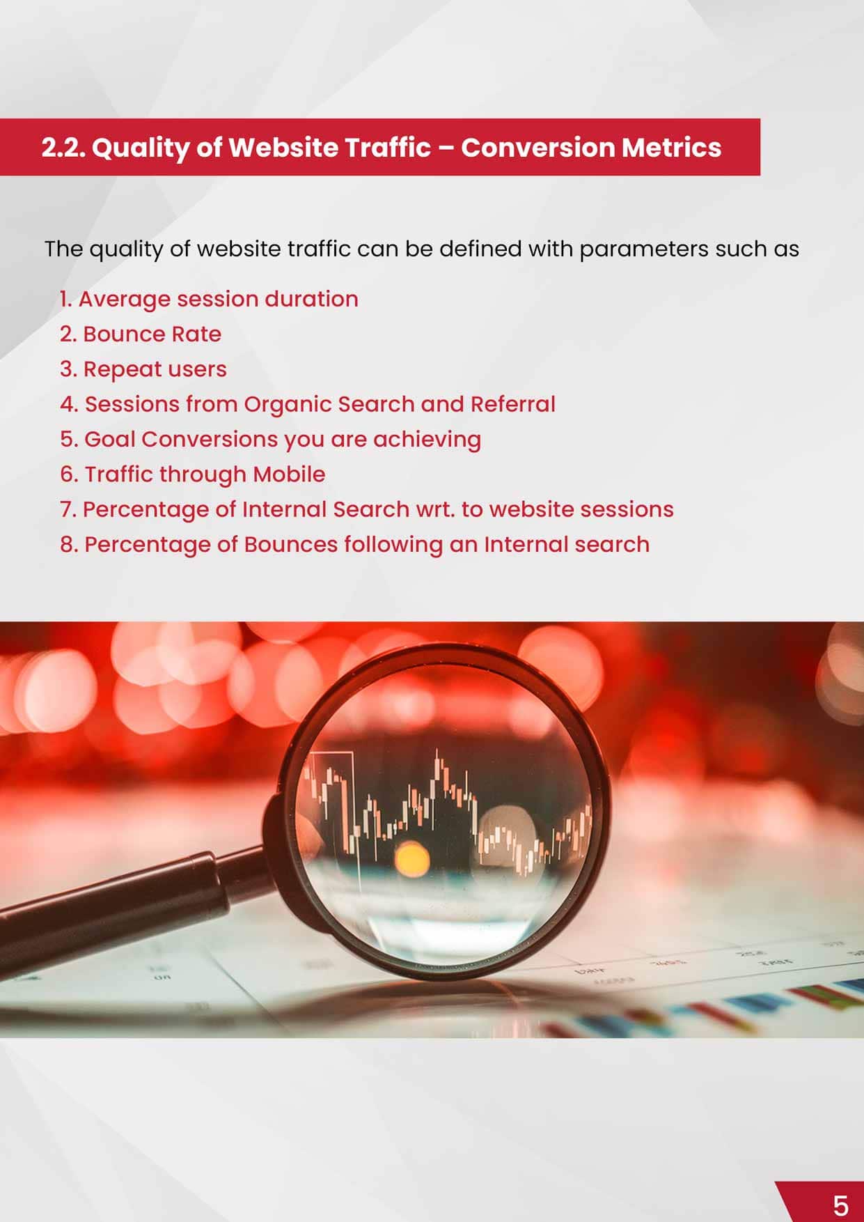 Conversion metrics to measure quality of website traffic