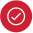 Red circular checkmark icon used for highlighting Facebook marketing benefits and statistics