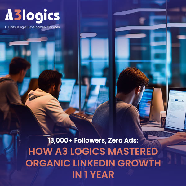BrandLoom case study on how A3logics mastered organic LinkedIn growth, gaining over 13,000 followers in one year without any ads.