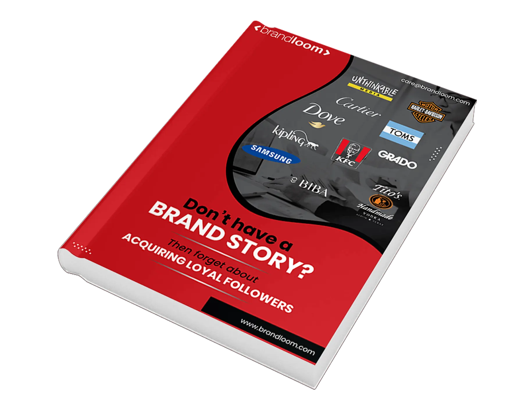 BrandLoom ebook cover highlighting the importance of brand storytelling to acquire loyal followers, featuring logos of top global brands BrandLoom ebook cover highlighting the importance of brand storytelling to acquire loyal followers, featuring logos of top global brands
