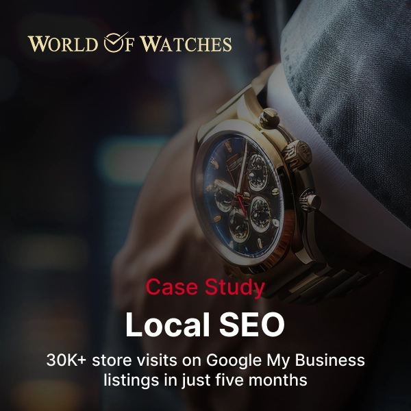 BrandLoom social media case study for World of Watches, highlighting a 10X increase in new Facebook followers in just 6 months.