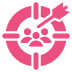 BrandLoom audience targeting icon showing a target with arrow, designed for Ashley Stewart campaign to enhance segmentation