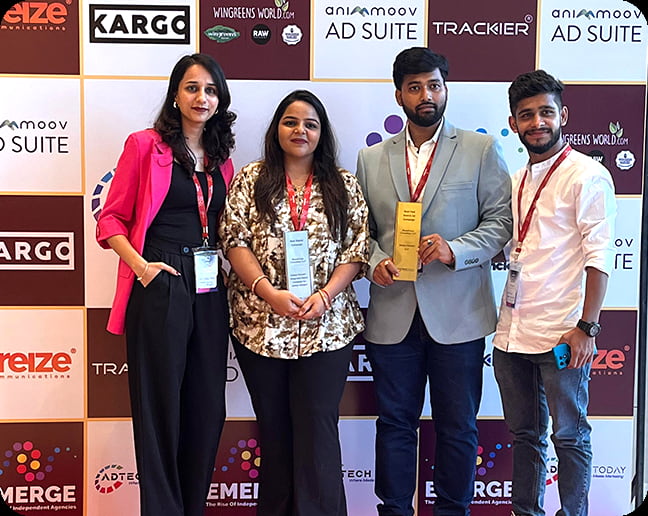 BrandLoom team at ADTECH Today Awards 2025 celebrating win for Best Paid Search Ad Campaign