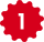 Red starburst icon with the number 1 in white.