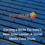 BrandLoom Social Media Case Study Thumbnail for Agni Solar featuring aerial view of solar panel field