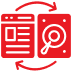 Content Optimization Icon Red document icon representing BrandLoom’s content updates and metadata optimization.