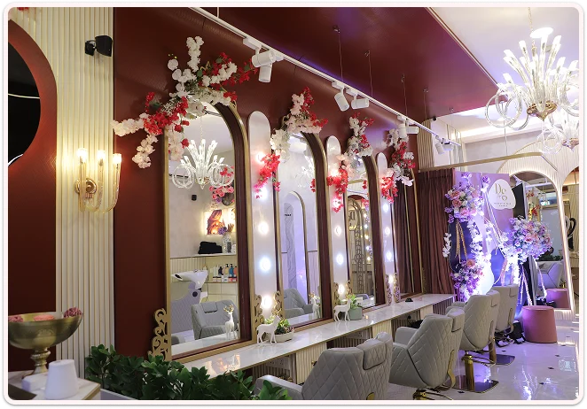 Interior view of Diya Sharma Makeup & Hair Studio showcasing luxury design and ambience Interior view of Diya Sharma Makeup & Hair Studio showcasing luxury design and ambience