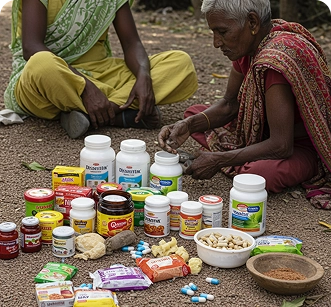 No Brand Awareness Section Image Two Indian women with diabetes-friendly products representing the “No Brand Awareness” challenge, featured in BrandLoom’s SEO case study for Beat My Sugar.