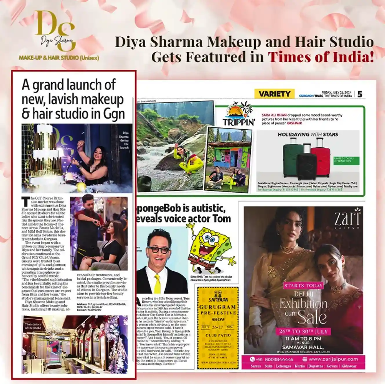 Times of India feature covering the launch of Diya Sharma Makeup and Hair Studio in Gurgaon as part of BrandLoom’s PR strategy Times of India feature covering the launch of Diya Sharma Makeup and Hair Studio in Gurgaon as part of BrandLoom’s PR strategy