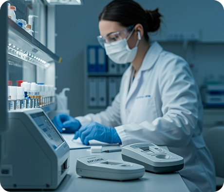 BrandLoom visual explaining RT-PCR and rapid antigen COVID test options