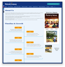 brandloom-rotary-news-about-page-after-redesign BrandLoom case study showing redesigned Rotary News about page with clear structure and timeline