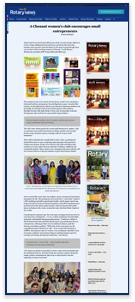 brandloom-rotary-news-article-page-after-redesign BrandLoom case study showing redesigned Rotary News article page with improved readability