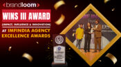 BrandLoom wins the III Award for Impact, Influence & Innovation at the IMFINDIA Agency Excellence Awards 2025; team receiving the award on stage.