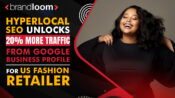 Confident plus-size fashion model featured in BrandLoom campaign
