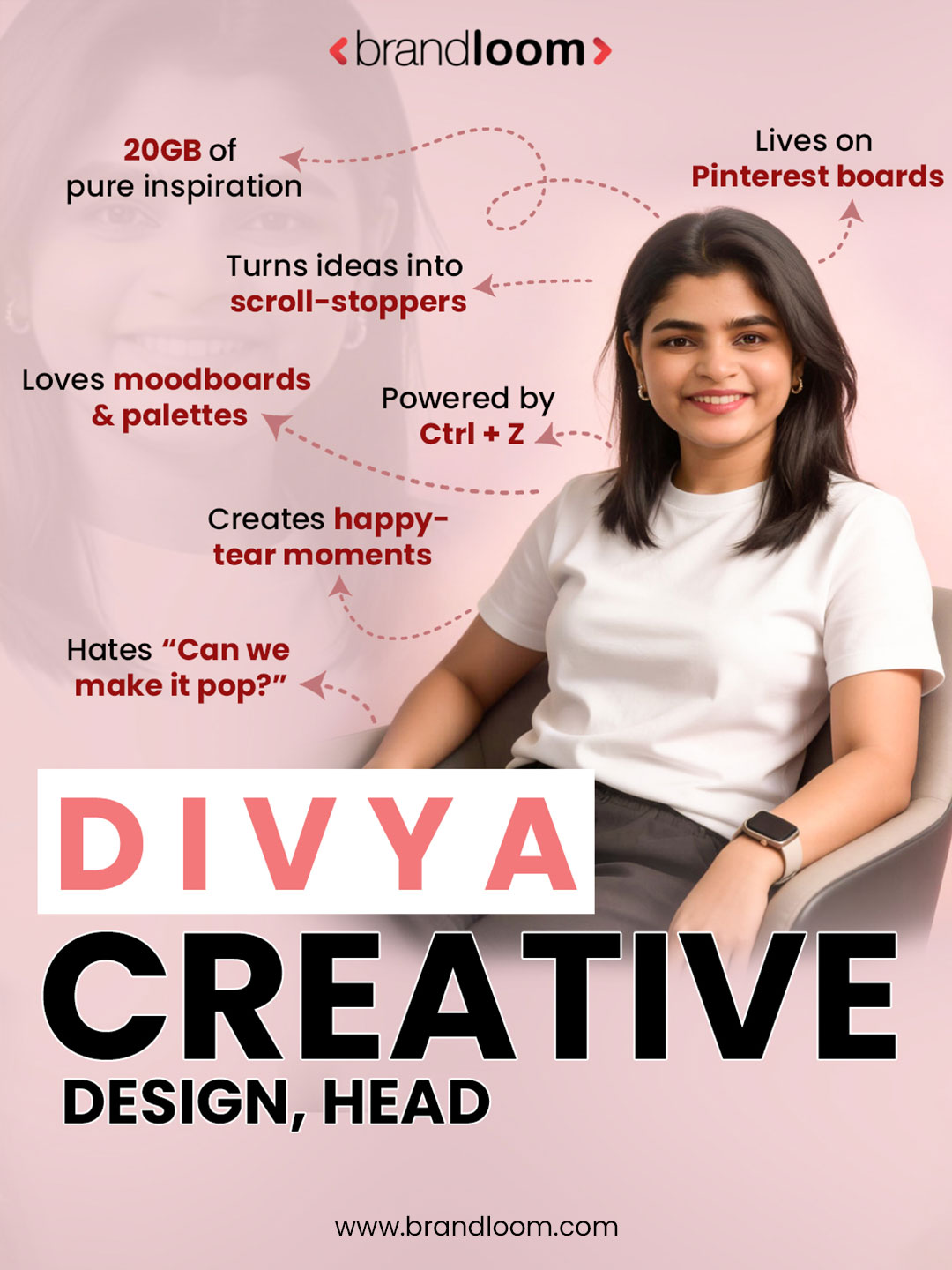 Divya, Creative Design Head at BrandLoom, shaping brand identities and high-impact visual storytelling for digital platforms
