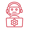 Icon representing chatbot support, monitoring, and maintenance services Icon representing chatbot support, monitoring, and maintenance services