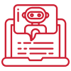 Icon representing custom AI chatbot development services by BrandLoom Icon representing custom AI chatbot development services by BrandLoom