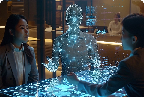 Visual representing BrandLoom’s advanced R&D capabilities in conversational AI and NLP Visual representing BrandLoom’s advanced R&D capabilities in conversational AI and NLP