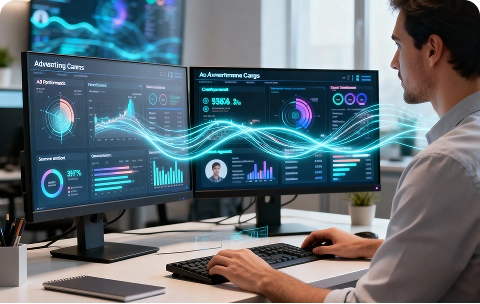 ai-ad-optimization-dashboard. AI-powered ad optimization using real-time data to improve targeting, creative testing, and media spend efficiency