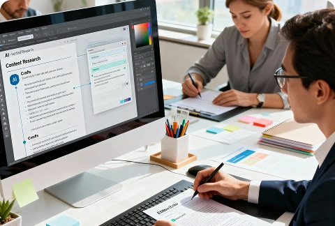 brandloom-ai-driven-paid-media-management BrandLoom AI content strategy and production combining generative AI with human QA for high-quality, conversion-focused content