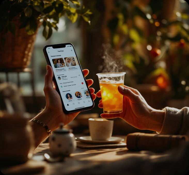 digital-engagement-mobile-app-user-experience User interacting with a mobile app as part of a BrandLoom digital engagement experience
