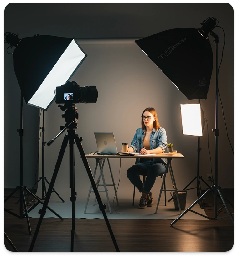 professional-video-production-services Professional video production setup used by BrandLoom to create high-impact brand videos