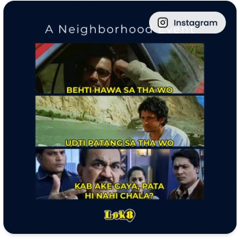 Instagram meme post promoting neighborhood event discovery on Lok8 Instagram meme post promoting neighborhood event discovery on Lok8