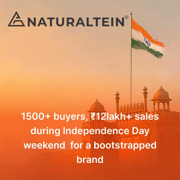 Naturaltein Independence Day email marketing campaign case study with 1500+ buyers and ₹12 lakh sales in India