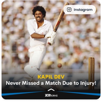 Instagram post highlighting Kapil Dev cricket achievement on ICECRIC social media Instagram post highlighting Kapil Dev cricket achievement on ICECRIC social media