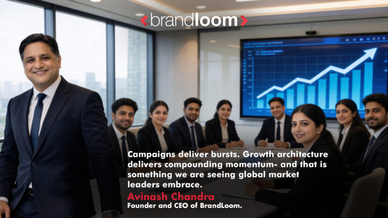 Campaign-Based Marketing Can Stagnate Businesses- BrandLoom Warns Marketing professional analyzing campaign performance with digital data dashboard and declining growth signals