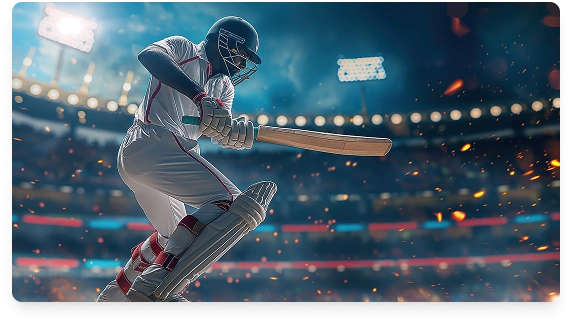 Professional cricket player batting in stadium used in BrandLoom ICECRIC social media marketing case study Professional cricket player batting in stadium used in BrandLoom ICECRIC social media marketing case study