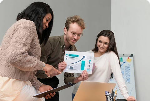 Team analyzing Amazon campaign performance and strategy Team analyzing Amazon campaign performance and strategy