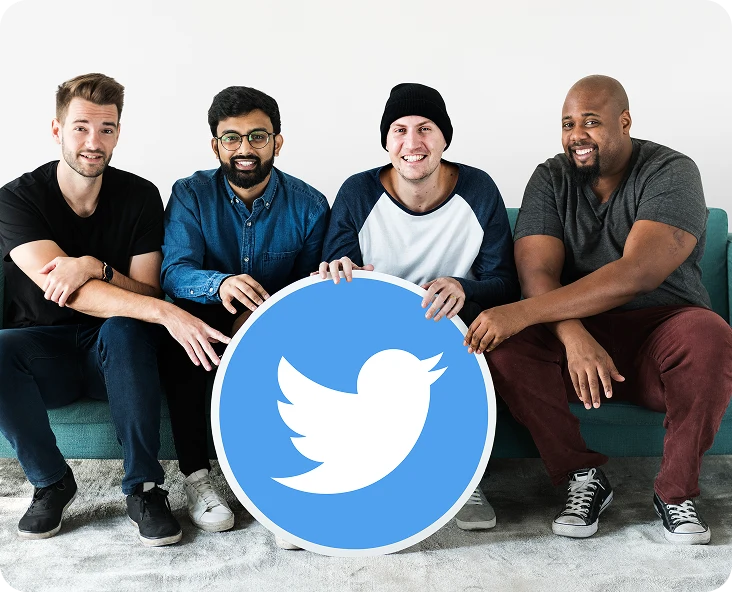 Team holding Twitter X logo representing high-performance Twitter X campaign management and audience engagement Team holding Twitter X logo representing high-performance Twitter X campaign management and audience engagement