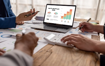 BrandLoom team reviewing business growth and ROI dashboard BrandLoom team reviewing business growth and ROI dashboard